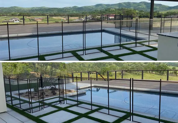 Un-Climbable 5' Black Mesh Pool Fence Installation