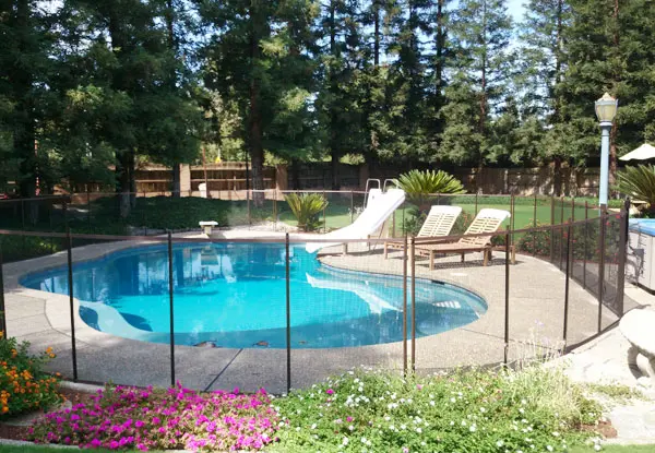 Pool Fence with Patent-Protected, Self Closing Gate