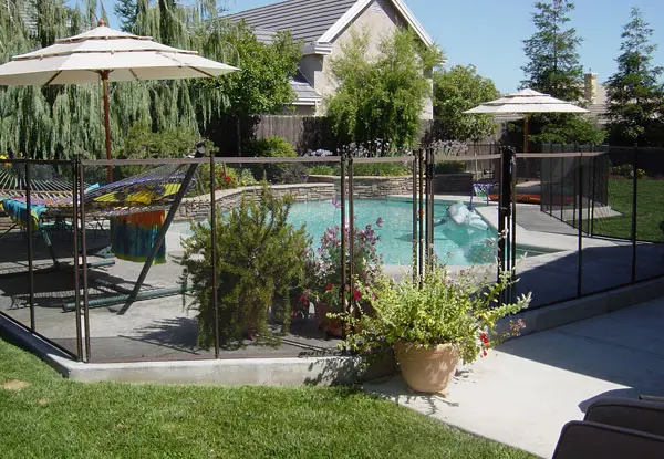 Custom Black Mesh & Brown Trim Fence Installers Atwater