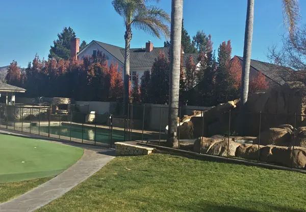 Residential Black Mesh Pool Fence in San Luis Obispo